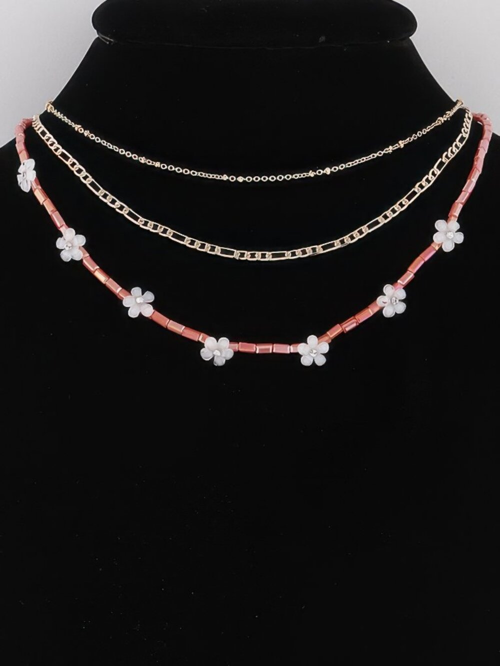 Multi Flower Charms Necklace